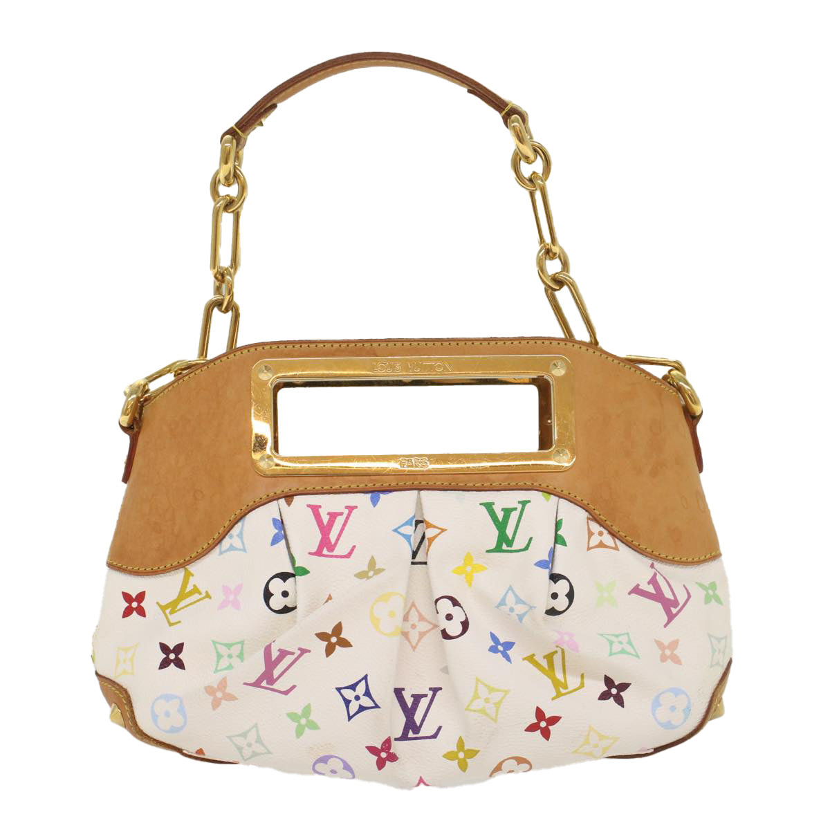 LOUIS VUITTON Monogram Multicolor Judy PM Shoulder Bag White M40257 yk8990