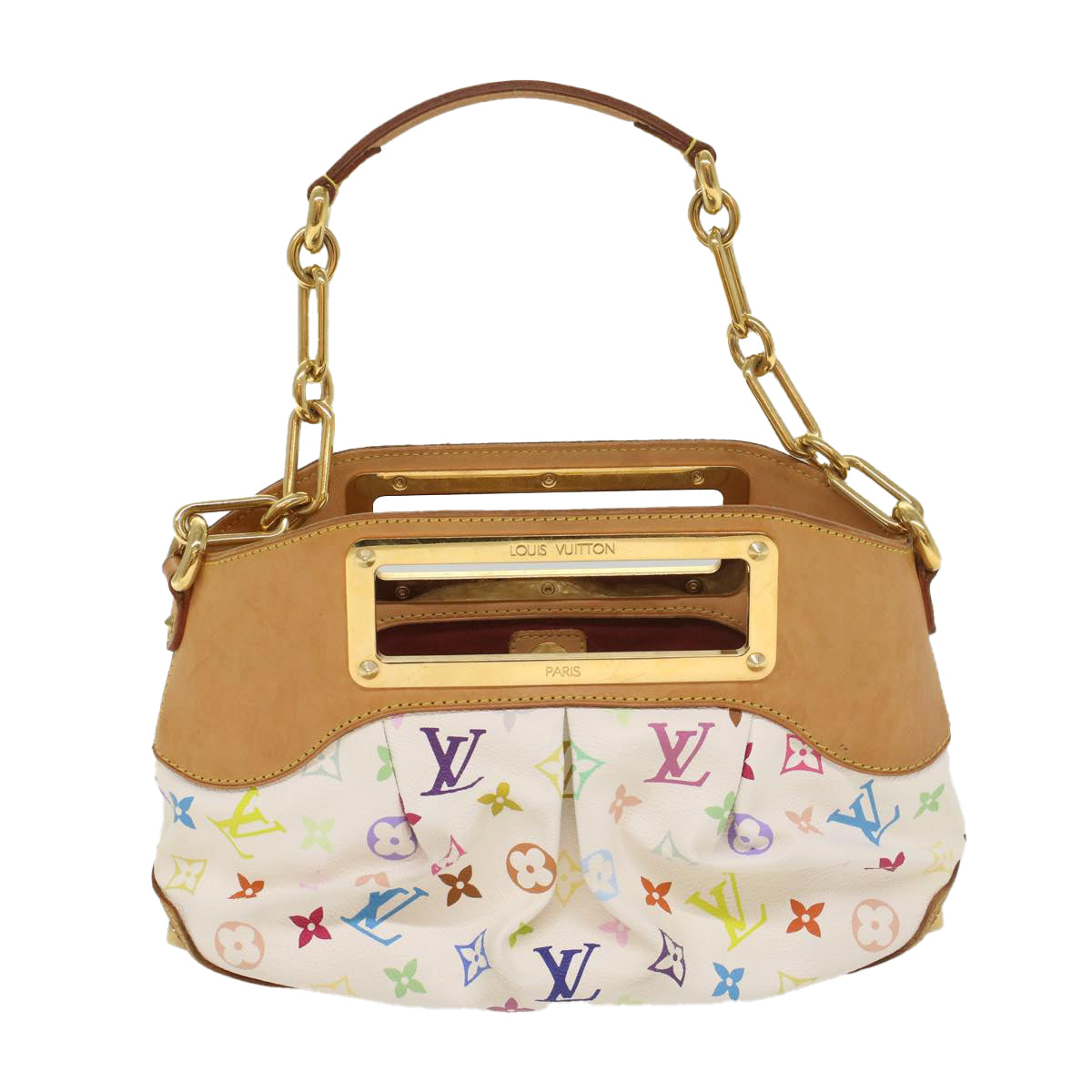 LOUIS VUITTON Monogram Multicolor Judy PM Shoulder Bag White M40257 yk8990