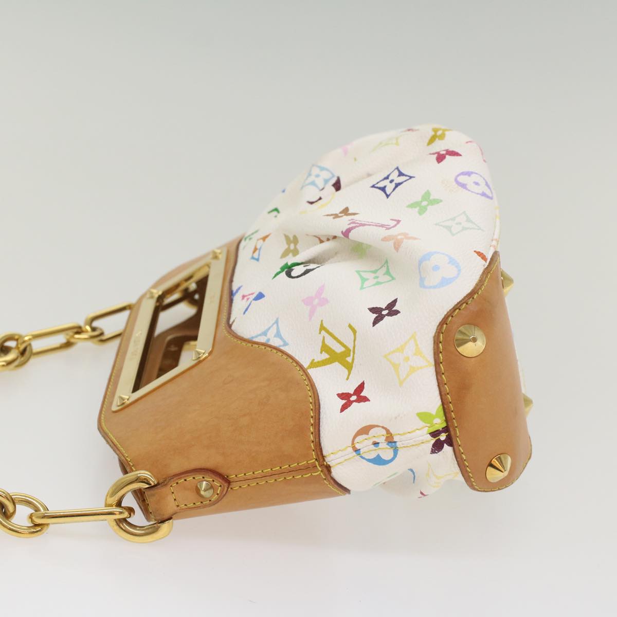 LOUIS VUITTON Monogram Multicolor Judy PM Shoulder Bag White M40257 yk8990