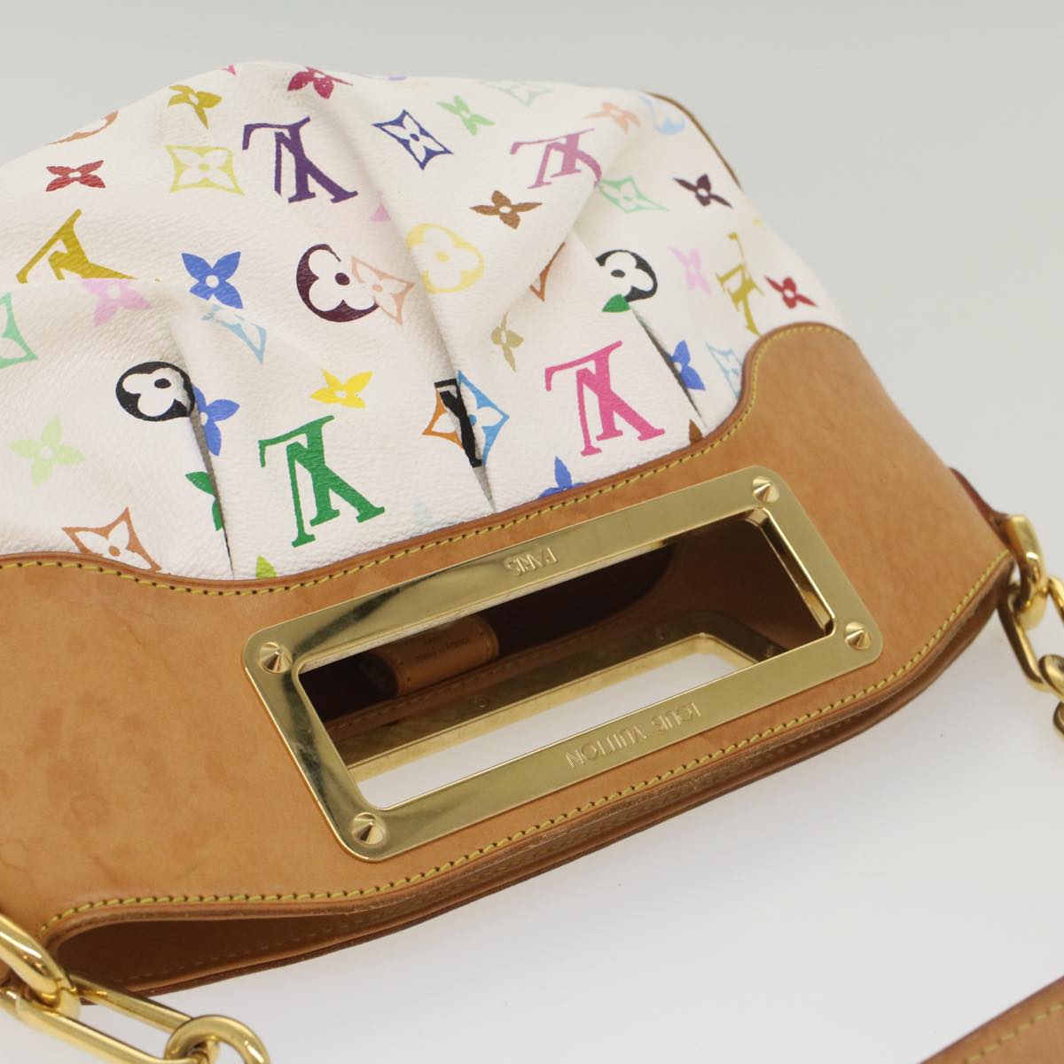 LOUIS VUITTON Monogram Multicolor Judy PM Shoulder Bag White M40257 yk8990