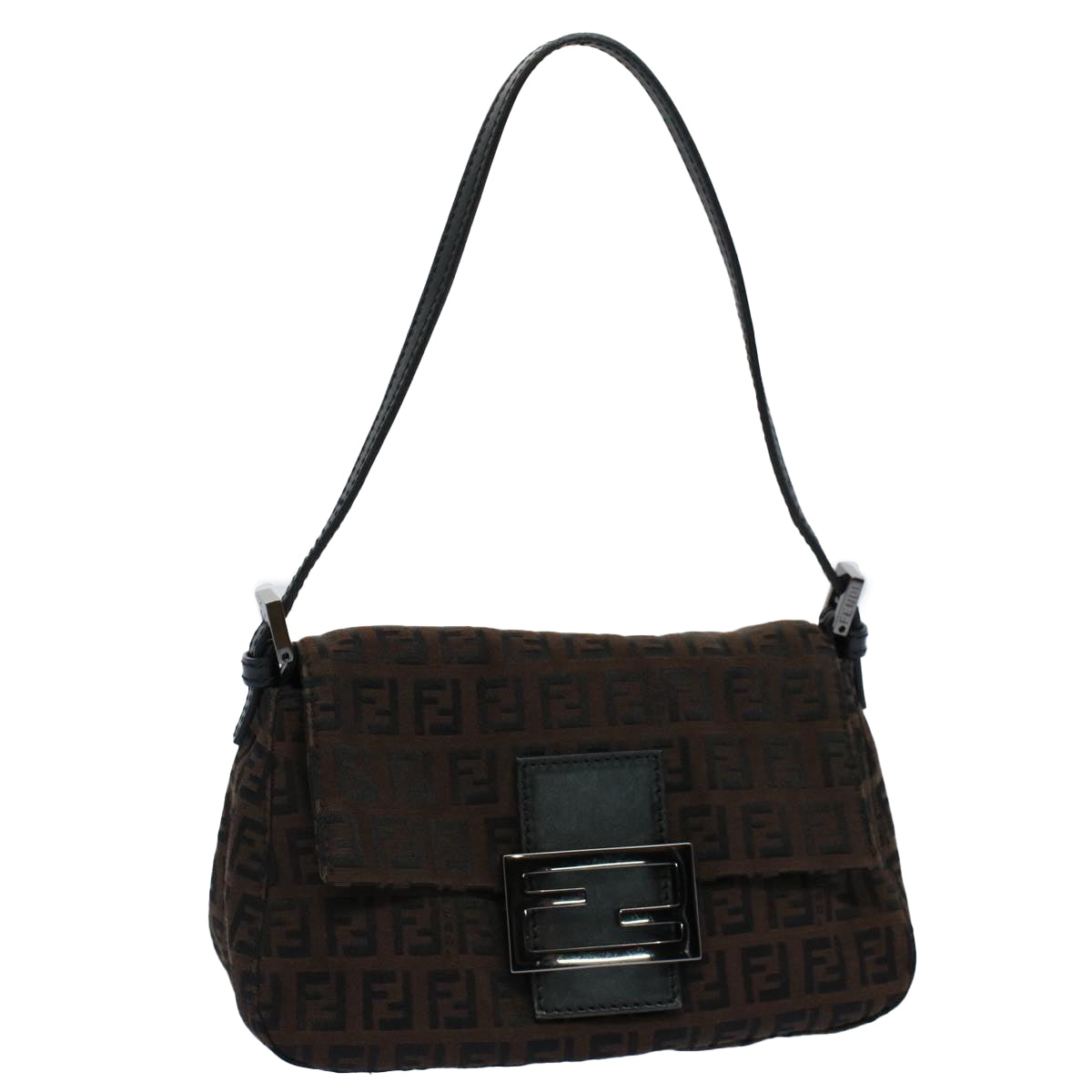 Luxury FendiZucchino Canvas Mini Mamma Baguette Shoulder Bag Brownyk9034