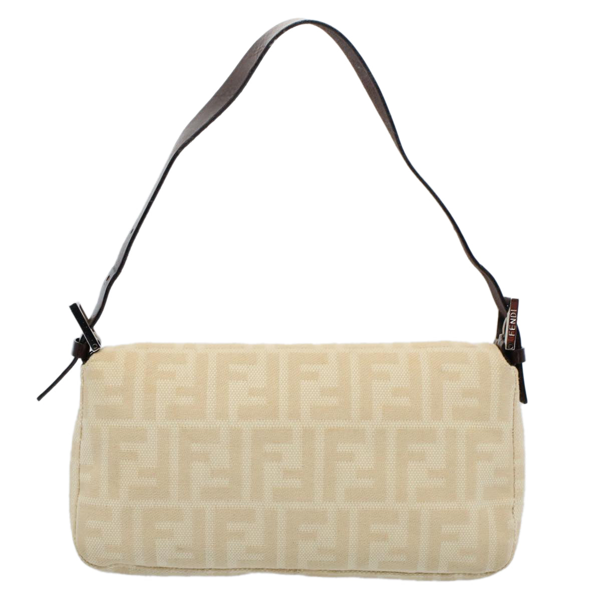 Luxury FendiZucca Canvas Mamma Baguette Shoulder Bag Beige 3505 26424 008yk9079
