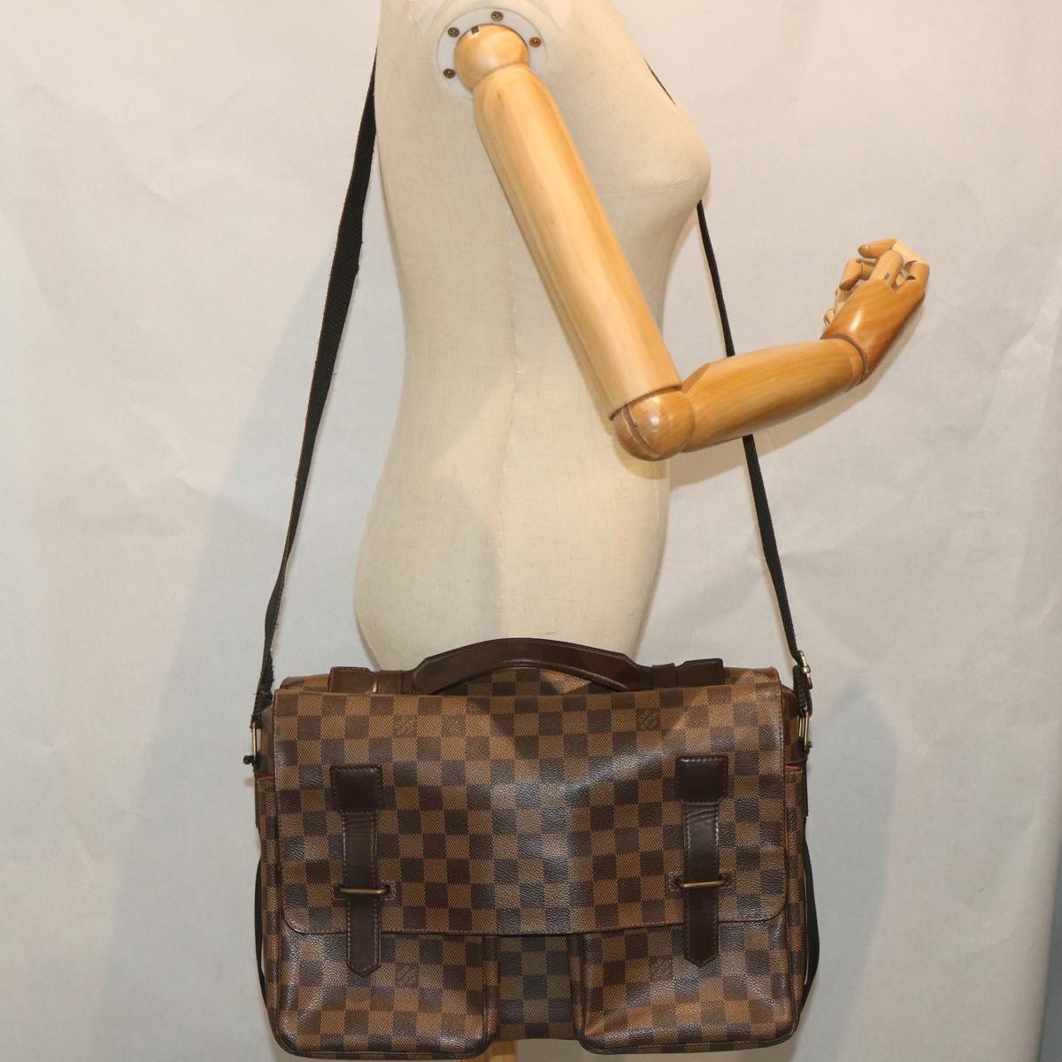 LOUIS VUITTON Damier Ebene Broadway Shoulder Bag N42270 LV yk9099