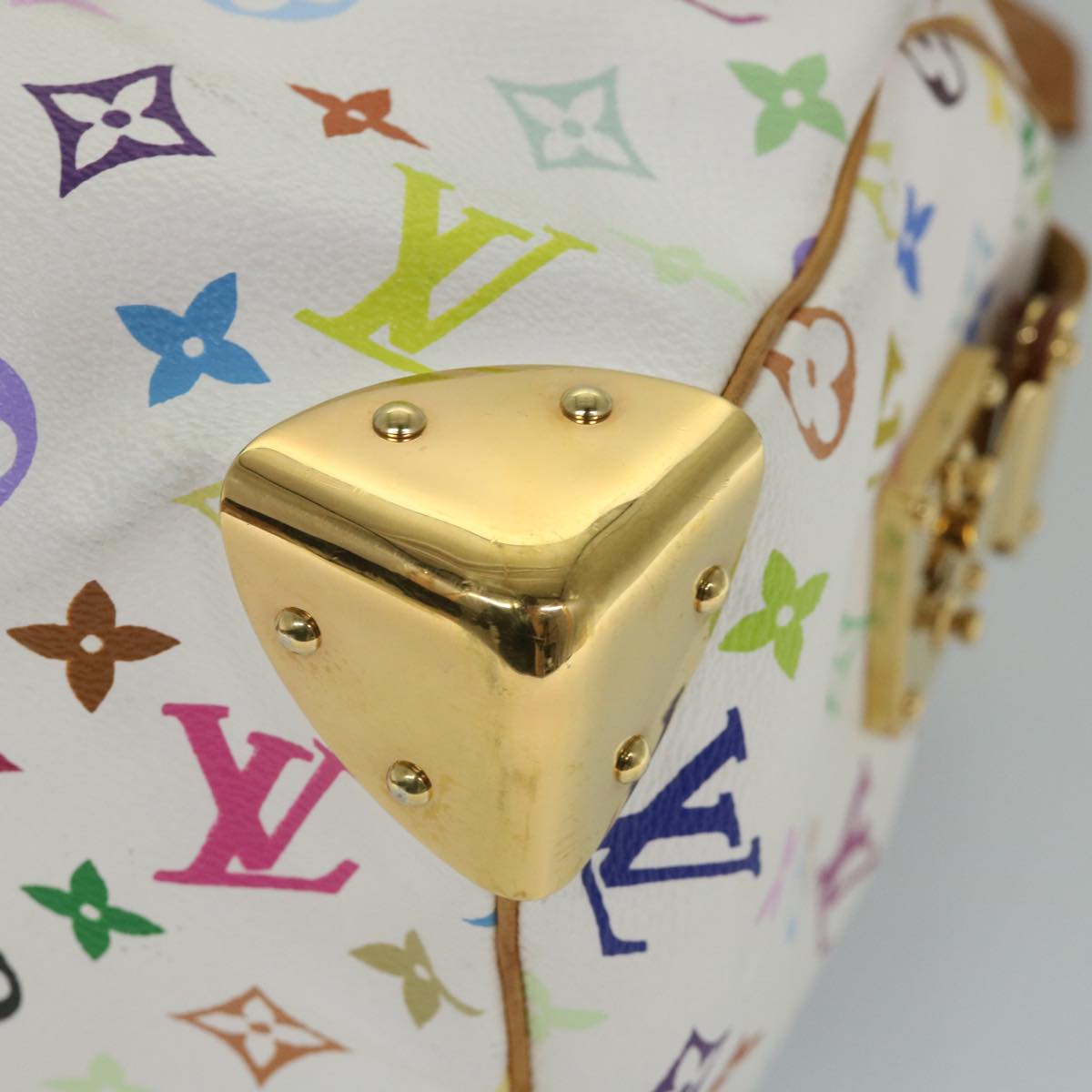 LOUIS VUITTON Monogram Multicolor Speedy 30 Hand Bag White M92643 LV yk9115