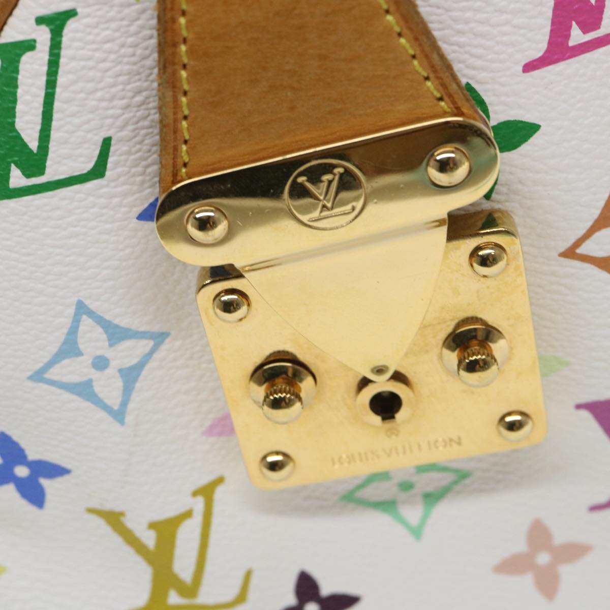 LOUIS VUITTON Monogram Multicolor Speedy 30 Hand Bag White M92643 LV yk9115