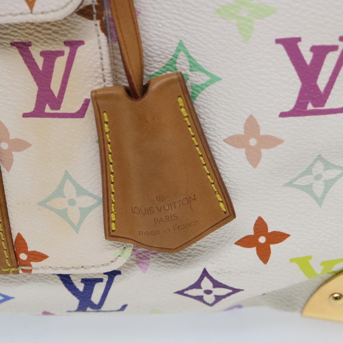 LOUIS VUITTON Monogram Multicolor Speedy 30 Hand Bag White M92643 LV yk9115