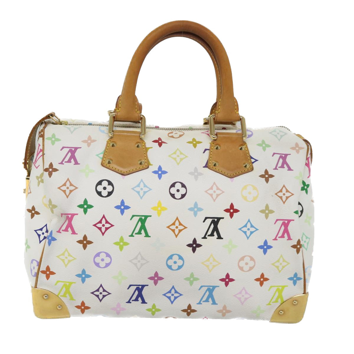 LOUIS VUITTON Monogram Multicolor Speedy 30 Hand Bag White M92643 LV yk9115