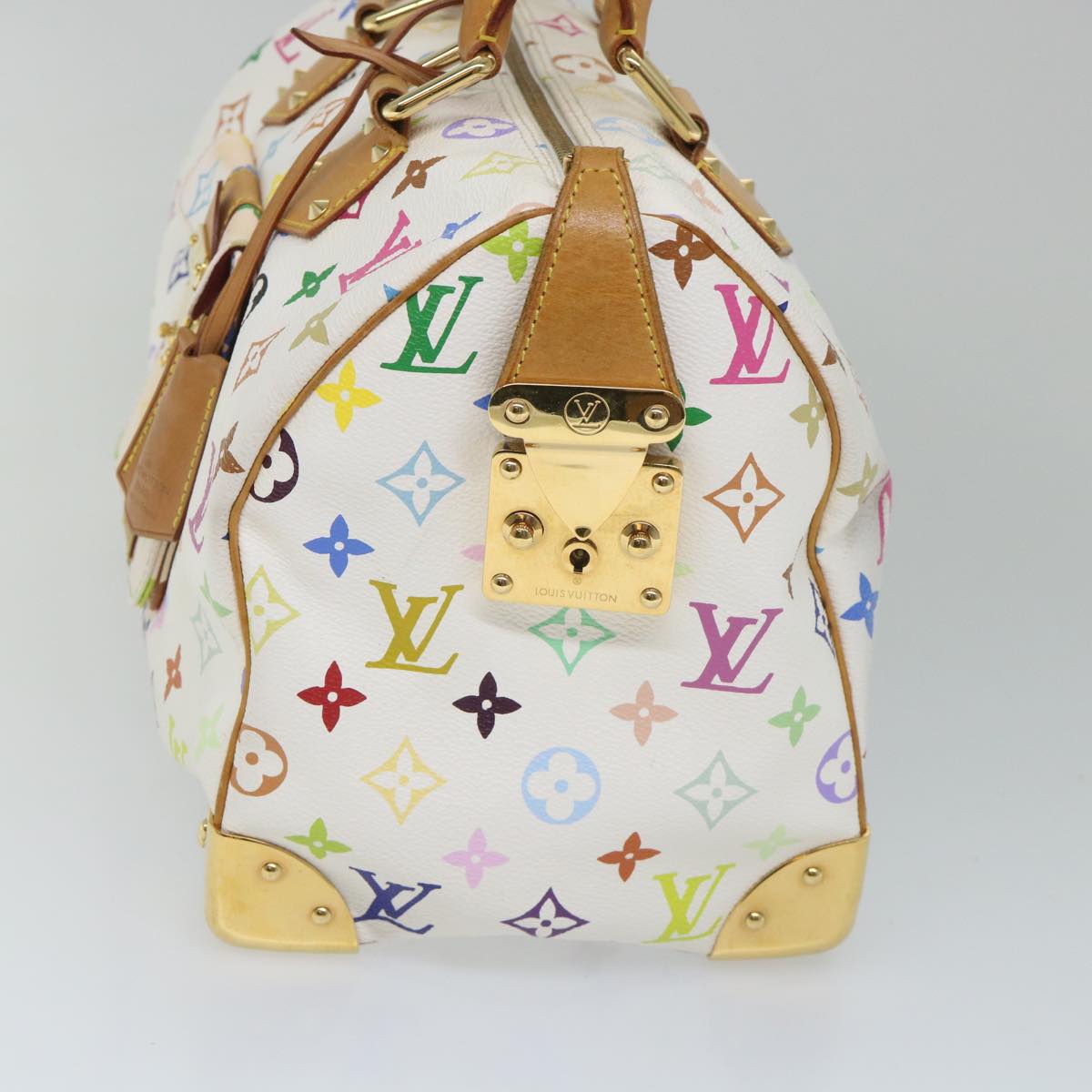 LOUIS VUITTON Monogram Multicolor Speedy 30 Hand Bag White M92643 LV yk9115