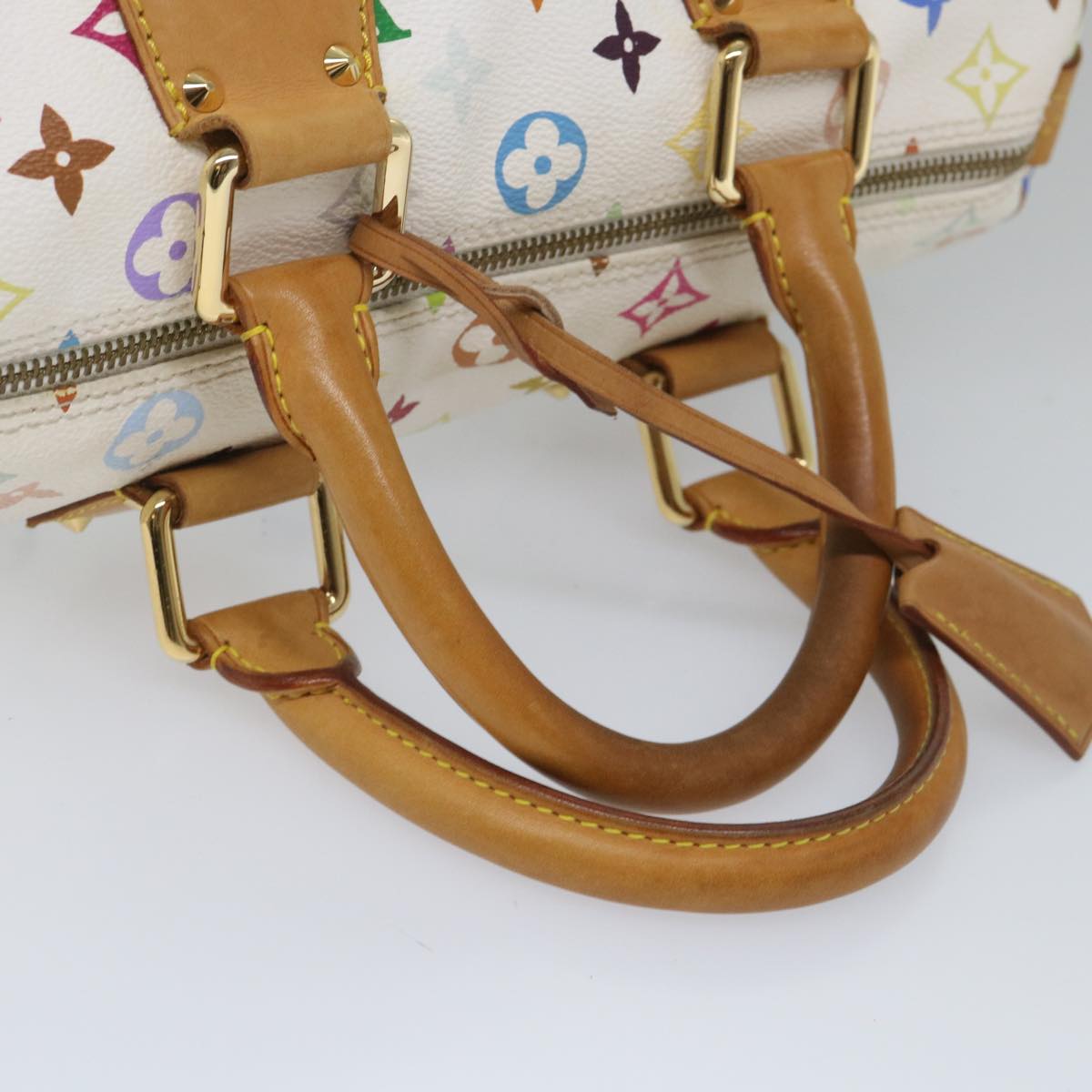 LOUIS VUITTON Monogram Multicolor Speedy 30 Hand Bag White M92643 LV yk9115