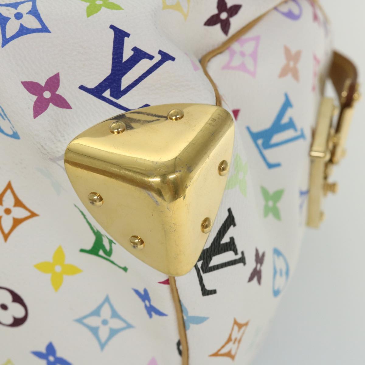 LOUIS VUITTON Monogram Multicolor Speedy 30 Hand Bag White M92643 LV yk9116