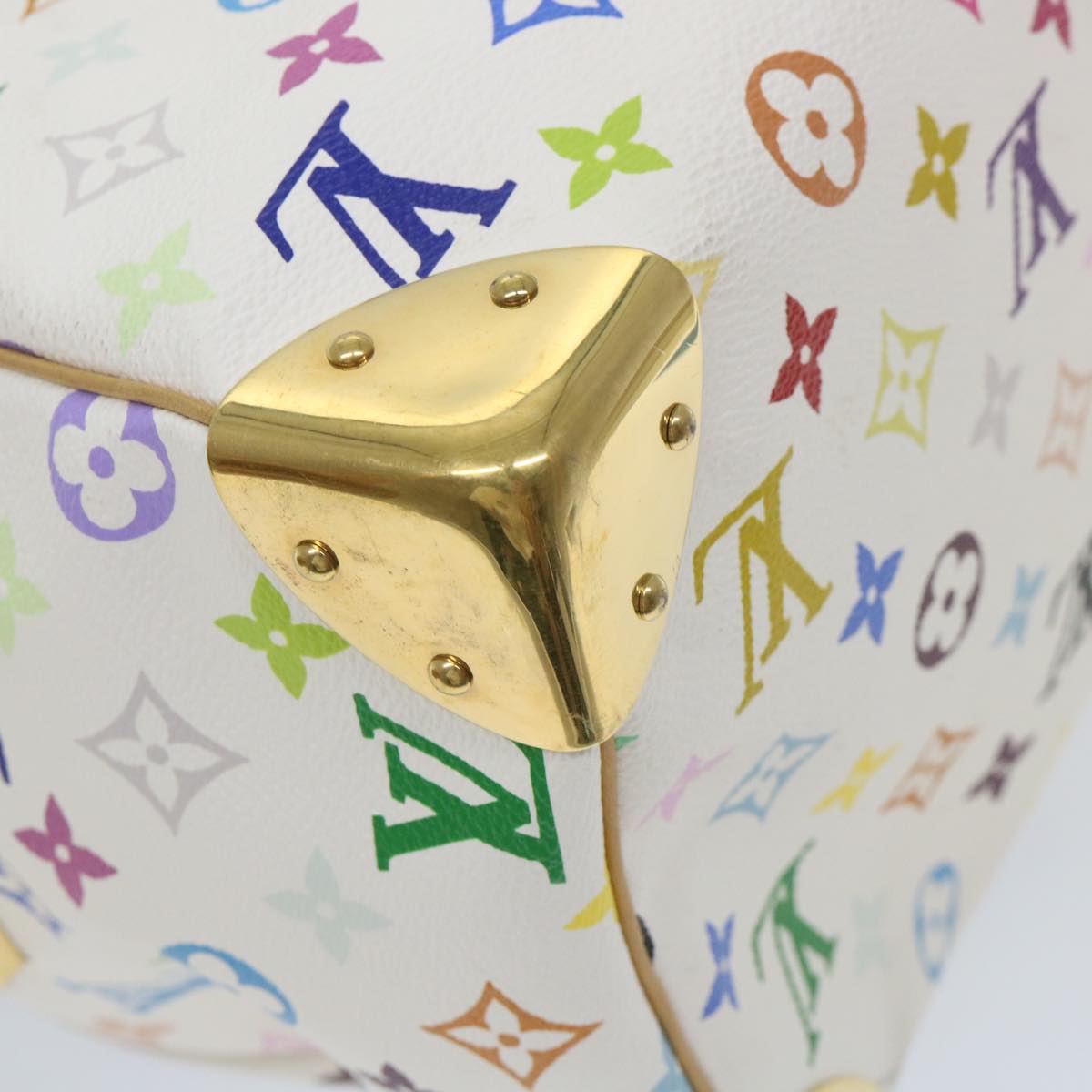 LOUIS VUITTON Monogram Multicolor Speedy 30 Hand Bag White M92643 LV yk9116