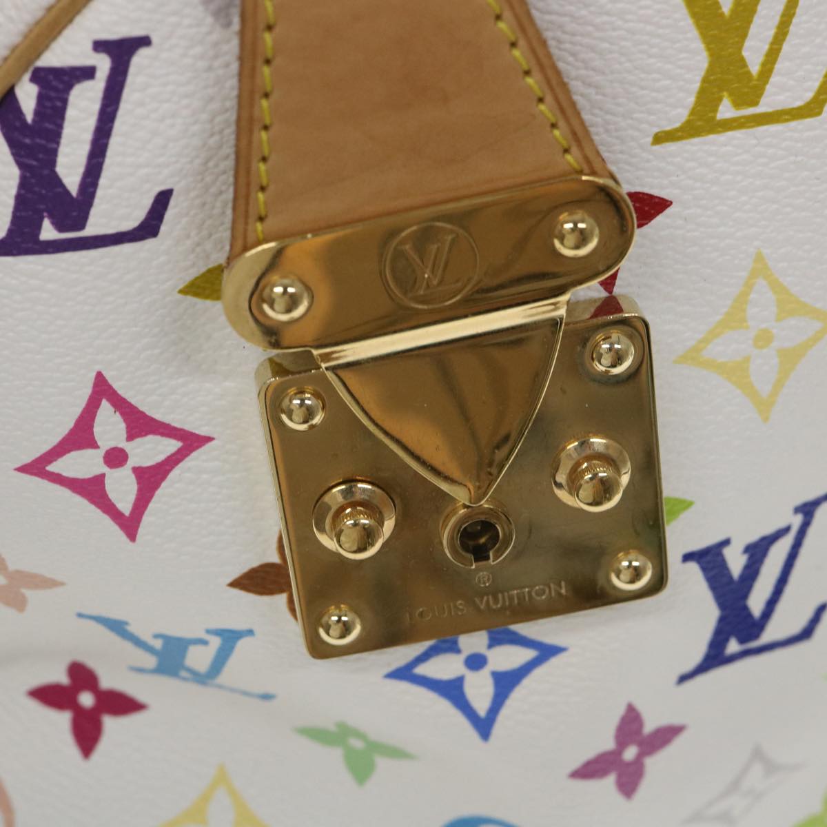 LOUIS VUITTON Monogram Multicolor Speedy 30 Hand Bag White M92643 LV yk9116