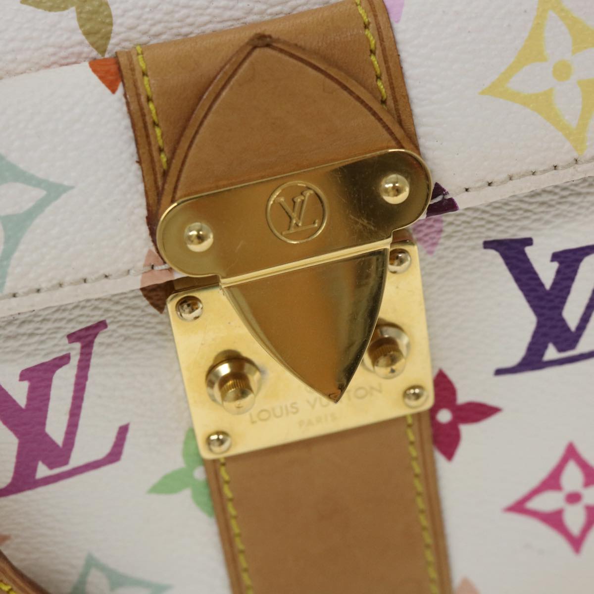 LOUIS VUITTON Monogram Multicolor Speedy 30 Hand Bag White M92643 LV yk9116