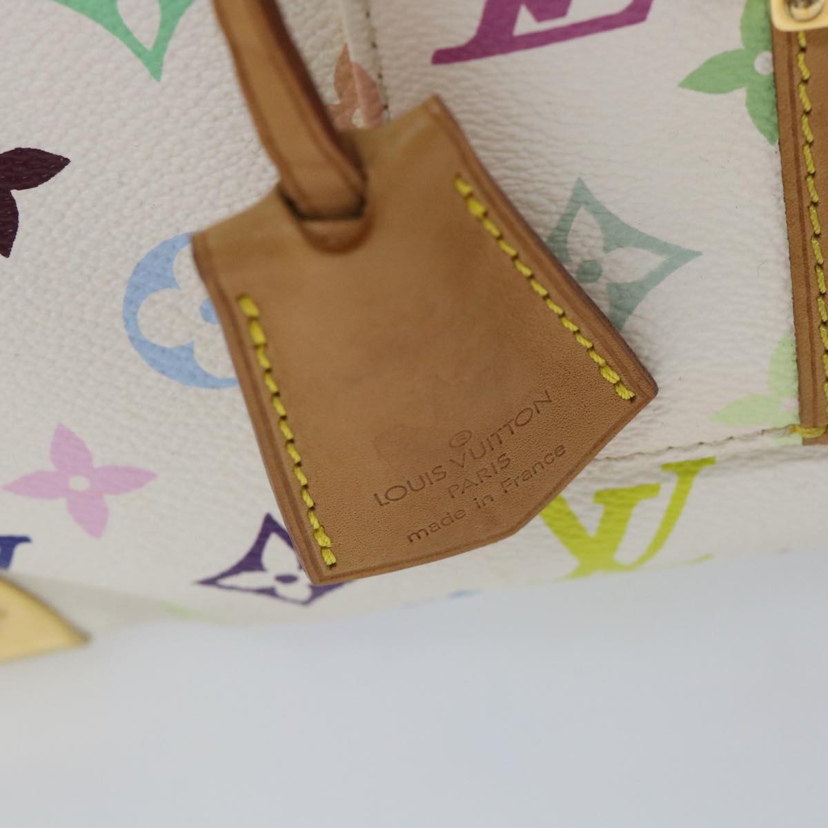 LOUIS VUITTON Monogram Multicolor Speedy 30 Hand Bag White M92643 LV yk9116