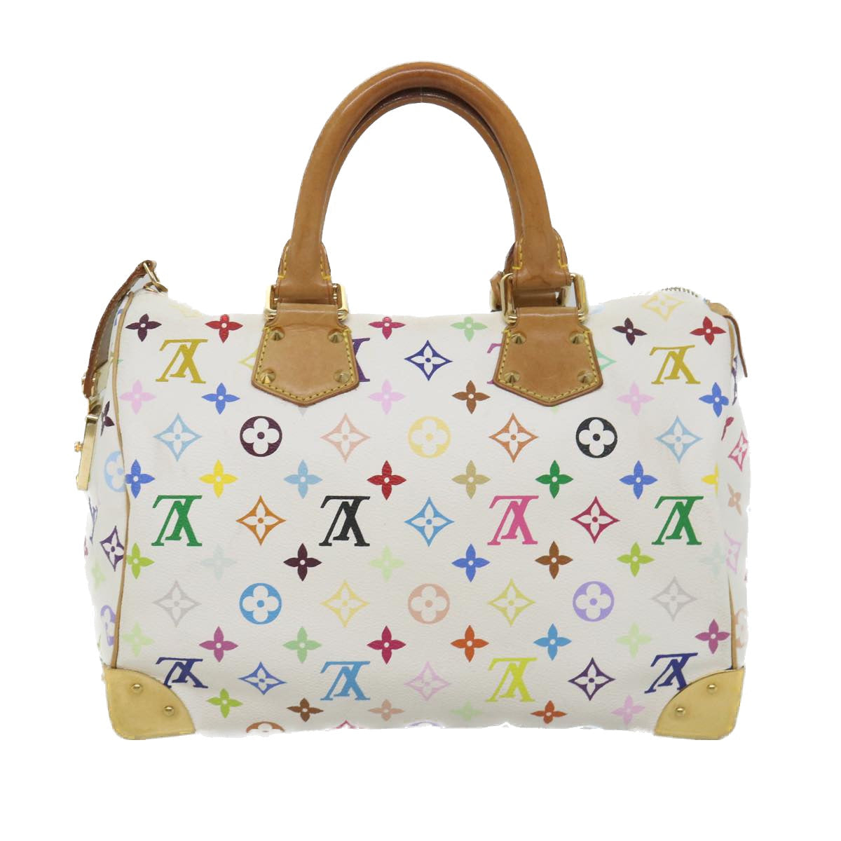 LOUIS VUITTON Monogram Multicolor Speedy 30 Hand Bag White M92643 LV yk9116