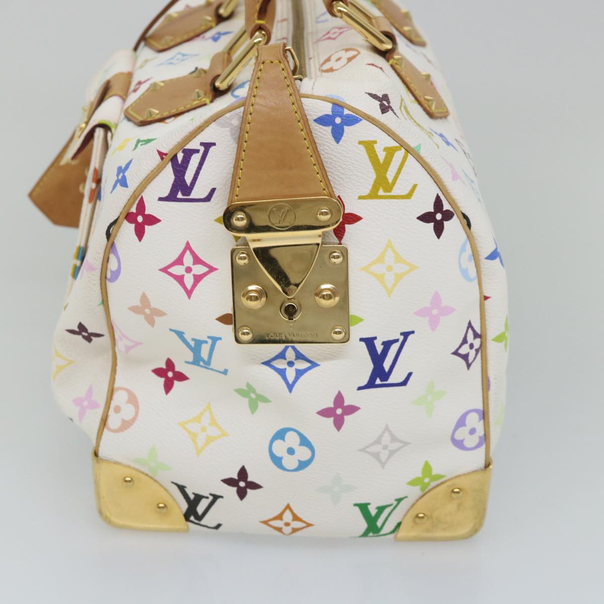 LOUIS VUITTON Monogram Multicolor Speedy 30 Hand Bag White M92643 LV yk9116