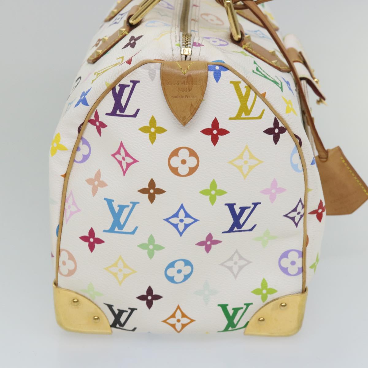 LOUIS VUITTON Monogram Multicolor Speedy 30 Hand Bag White M92643 LV yk9116