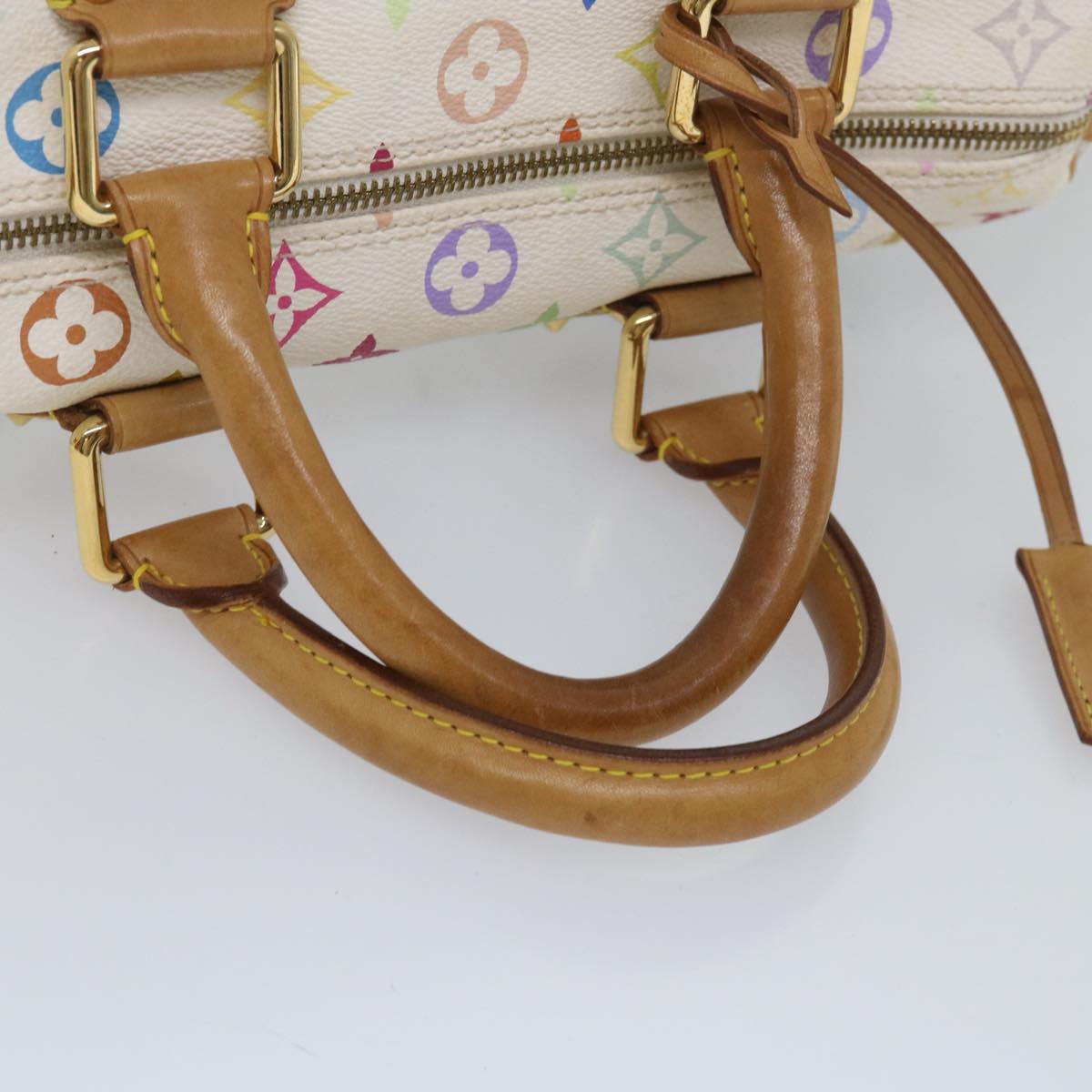 LOUIS VUITTON Monogram Multicolor Speedy 30 Hand Bag White M92643 LV yk9116