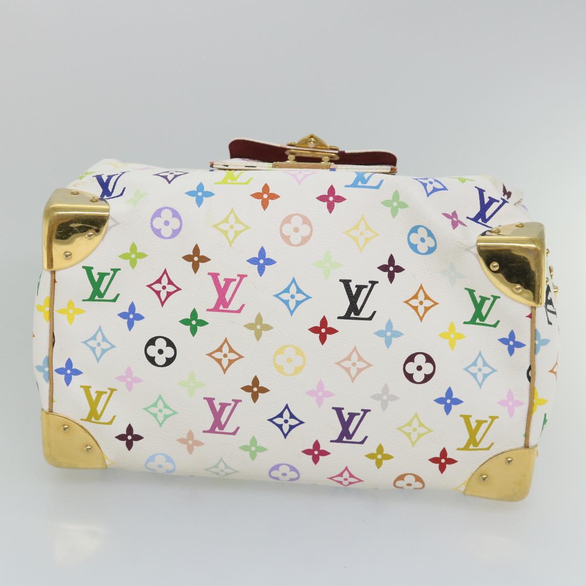 LOUIS VUITTON Monogram Multicolor Speedy 30 Hand Bag White M92643 LV yk9116