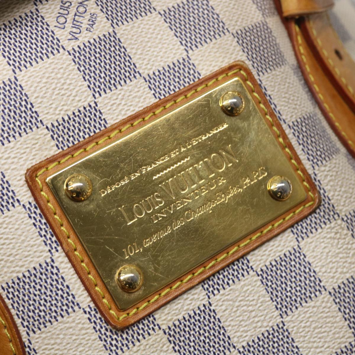 LOUIS VUITTON Damier Azur Hampstead MM Tote Bag N51206 LV yk9130