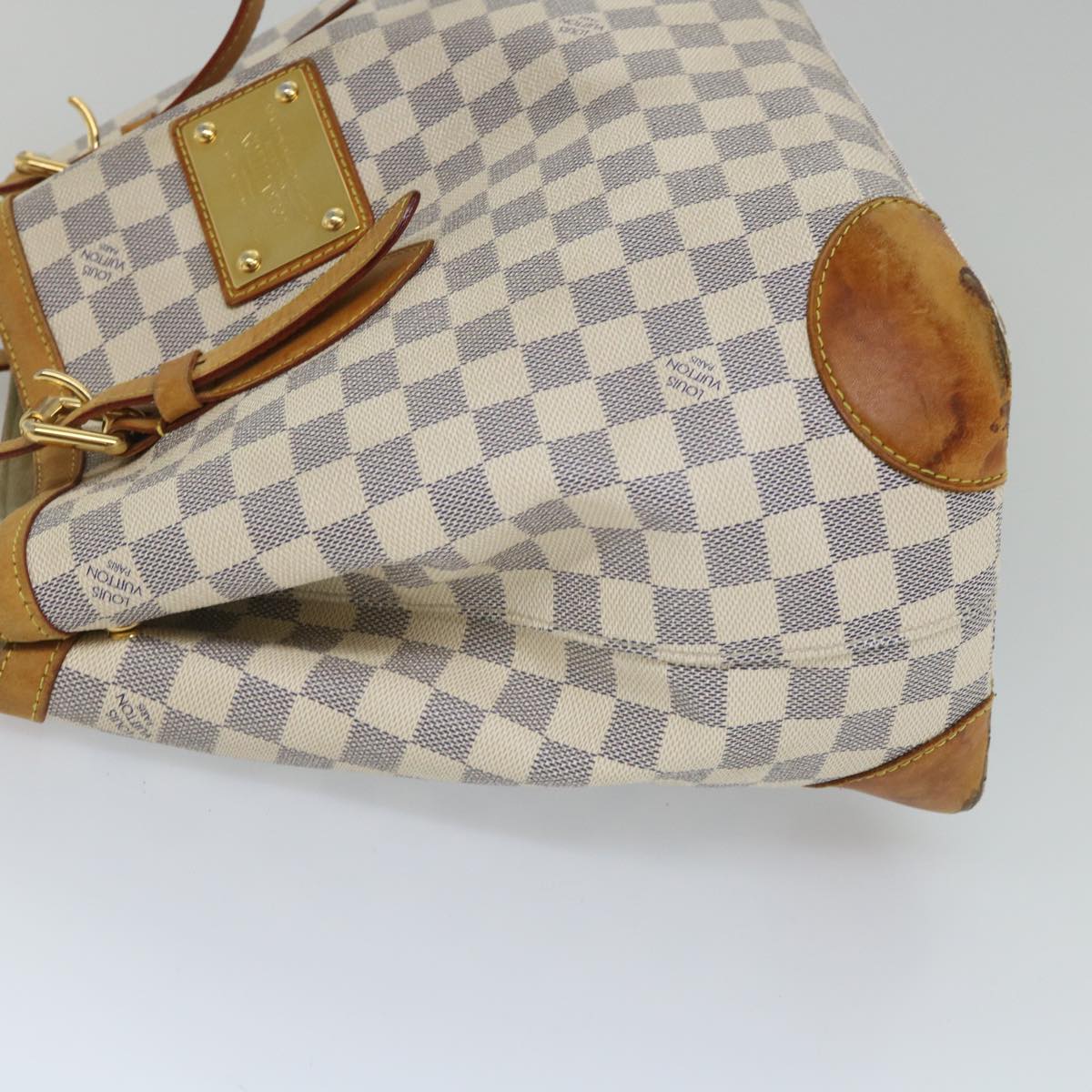 LOUIS VUITTON Damier Azur Hampstead MM Tote Bag N51206 LV yk9130