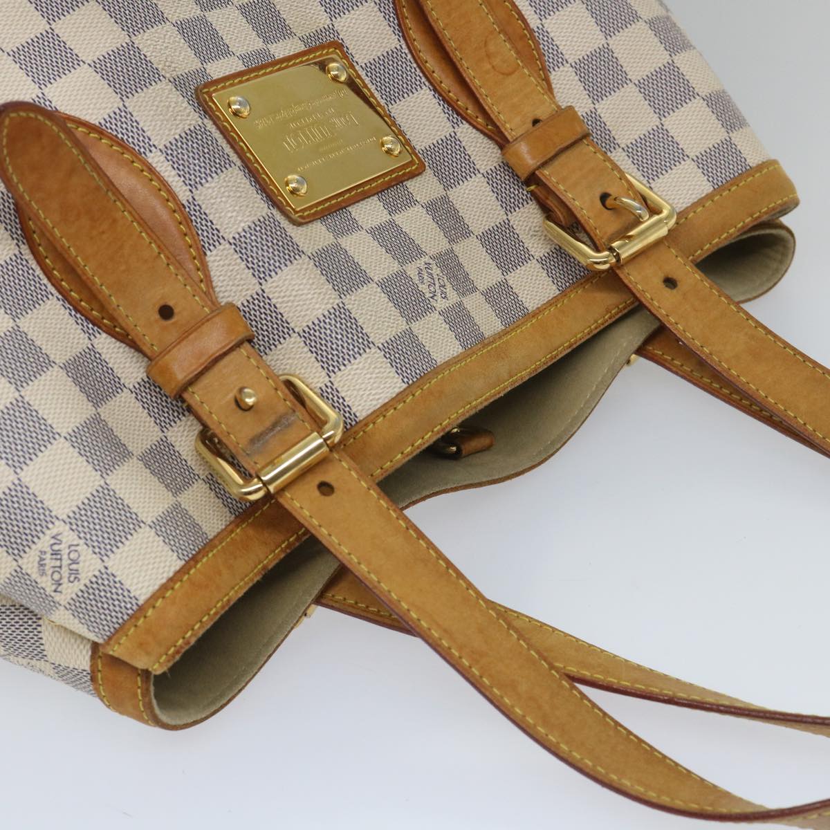 LOUIS VUITTON Damier Azur Hampstead MM Tote Bag N51206 LV yk9130