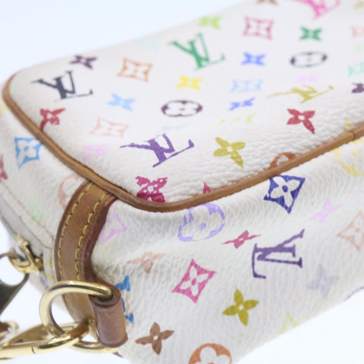 LOUIS VUITTON Monogram Multicolor Trousse Wapity Pouch White M58033 yk914