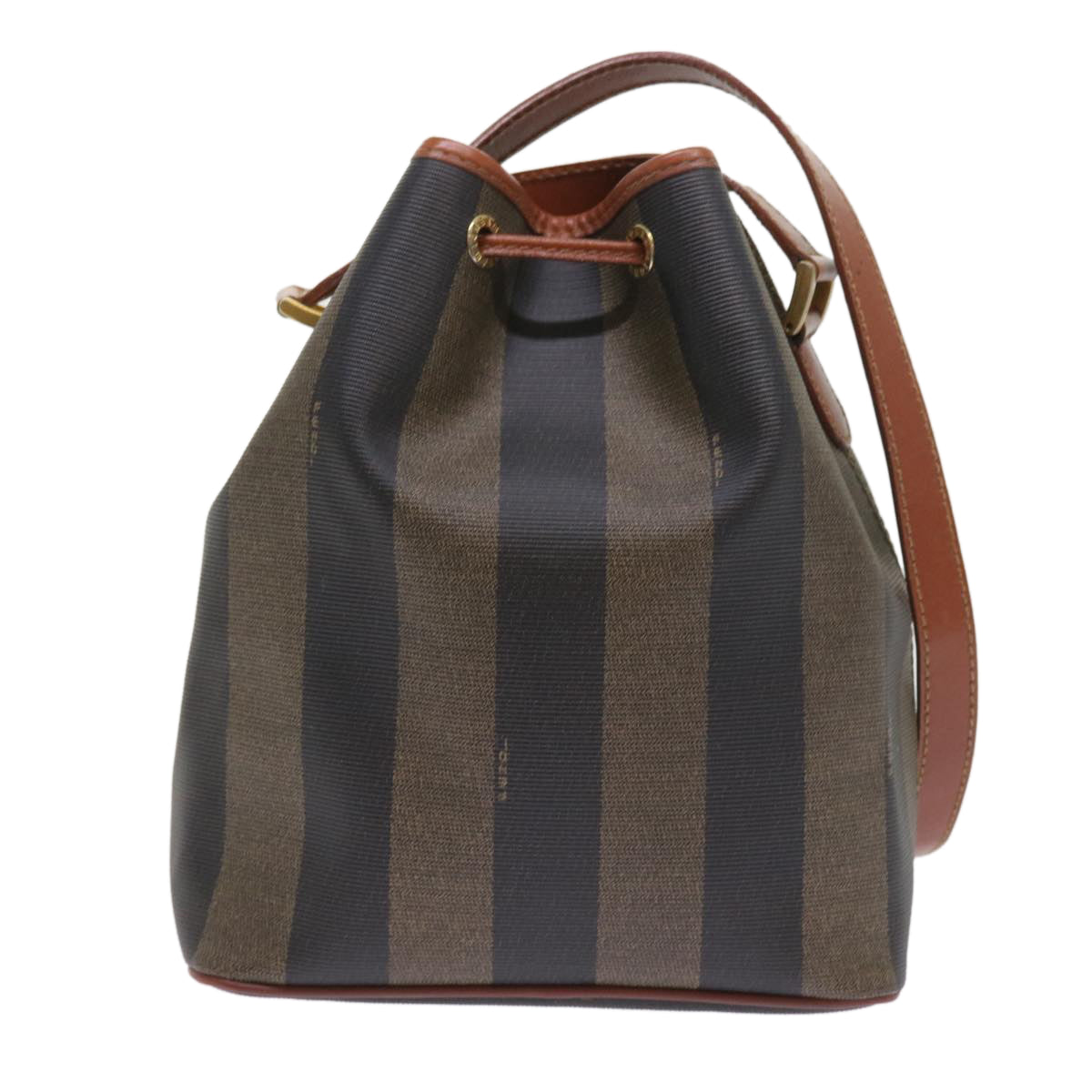 Luxury FendiPecan Canvas Shoulder Bag Black Brownyk9185