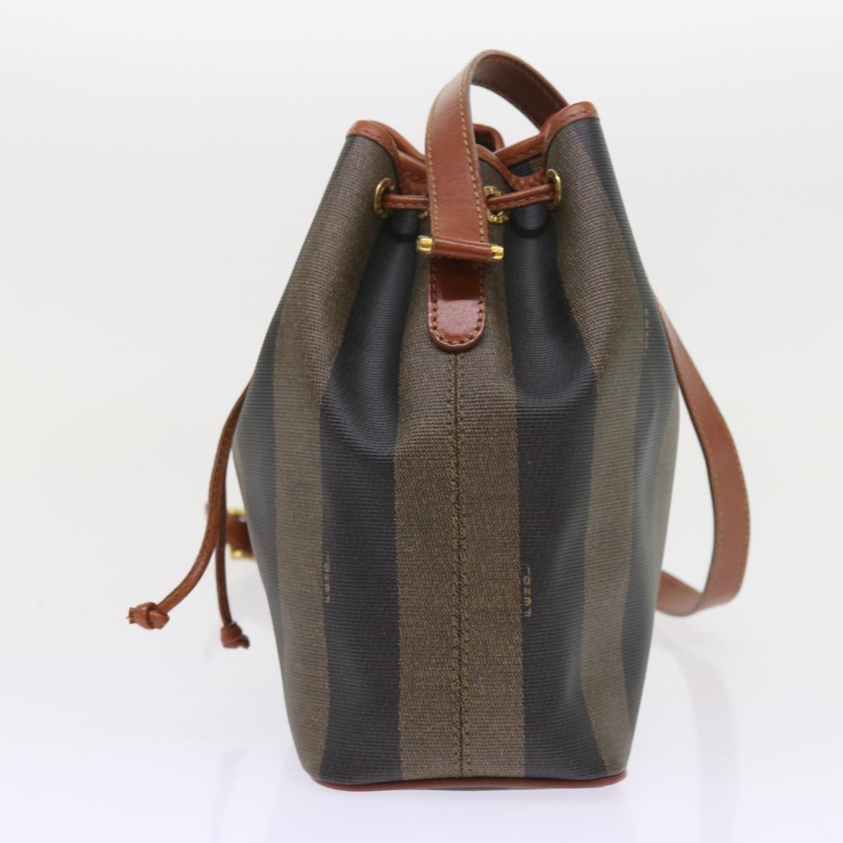 Luxury FendiPecan Canvas Shoulder Bag Black Brownyk9185