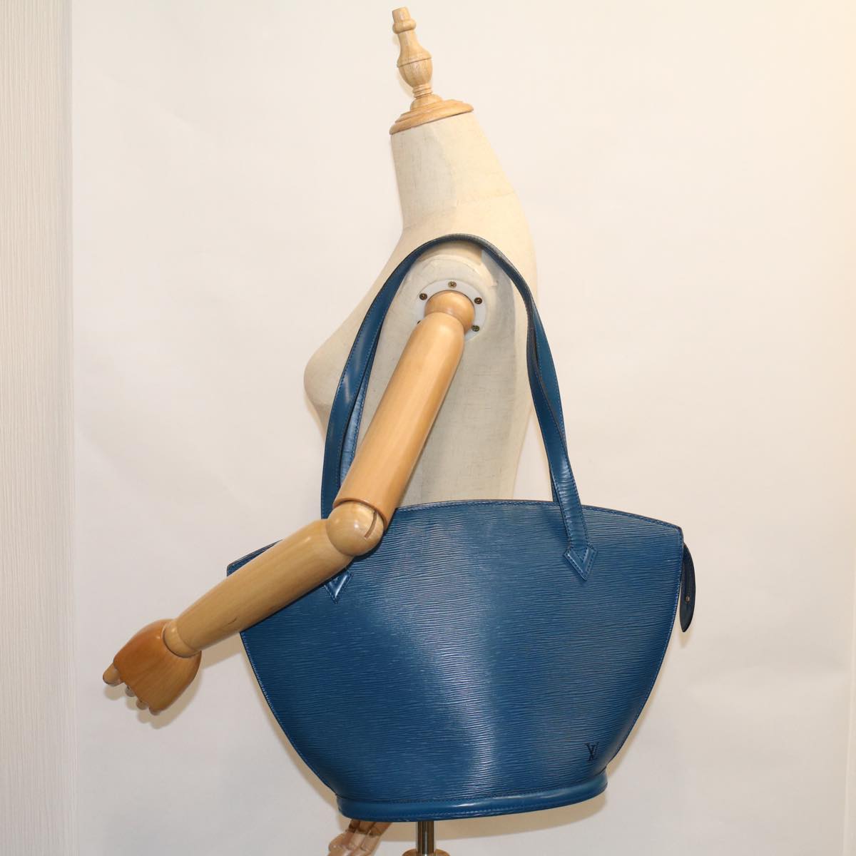 LOUIS VUITTON Epi Saint Jacques Shopping Shoulder Bag Blue M52275 LV yk9215