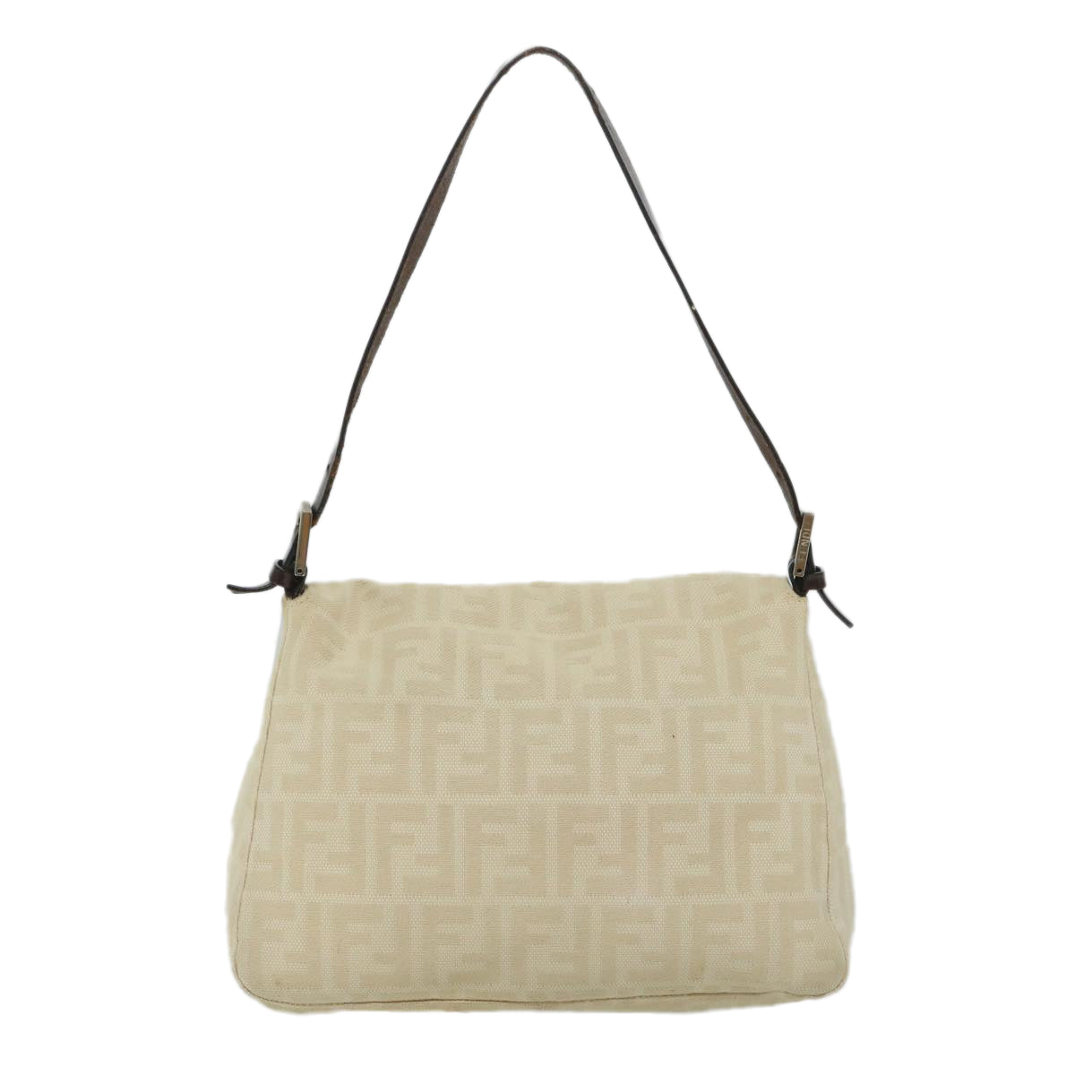 Luxury FendiZucca Canvas Mamma Baguette Shoulder Bag Beigeyk9224