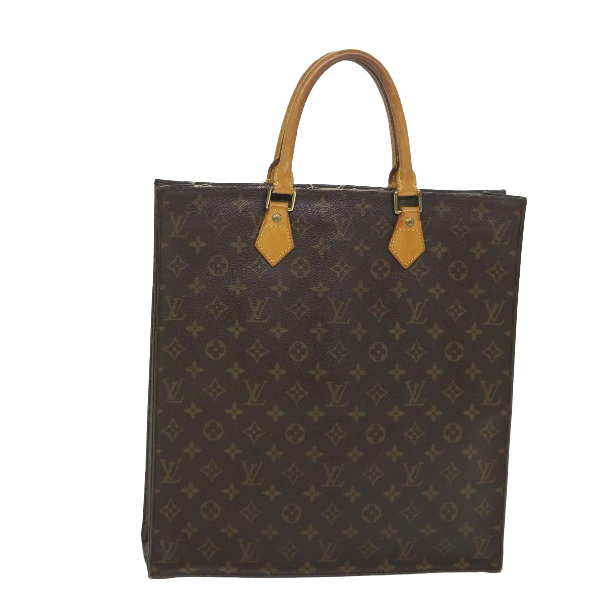 LOUIS VUITTON Monogram Sac Plat Hand Bag M51140 LV yk9228