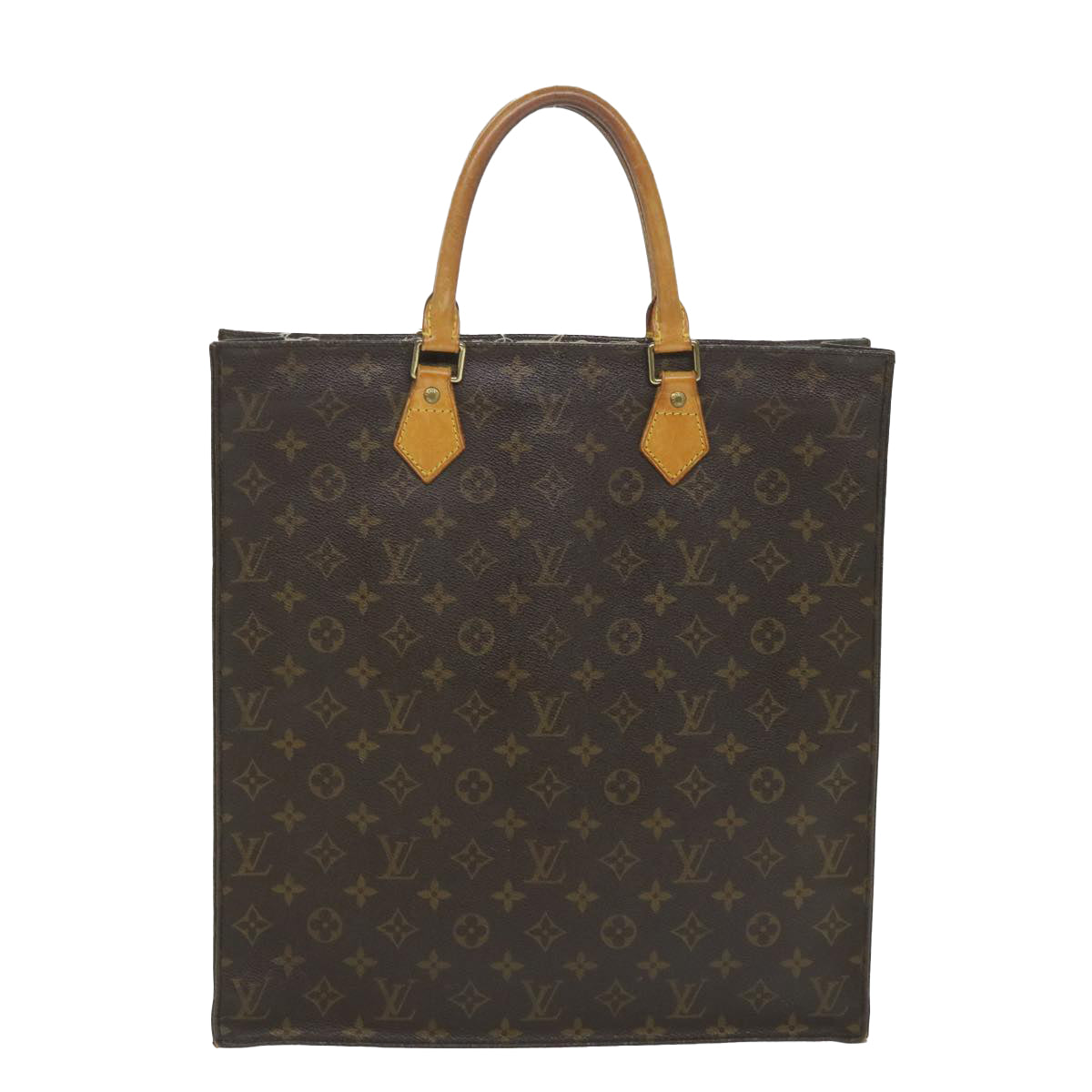 LOUIS VUITTON Monogram Sac Plat Hand Bag M51140 LV yk9228
