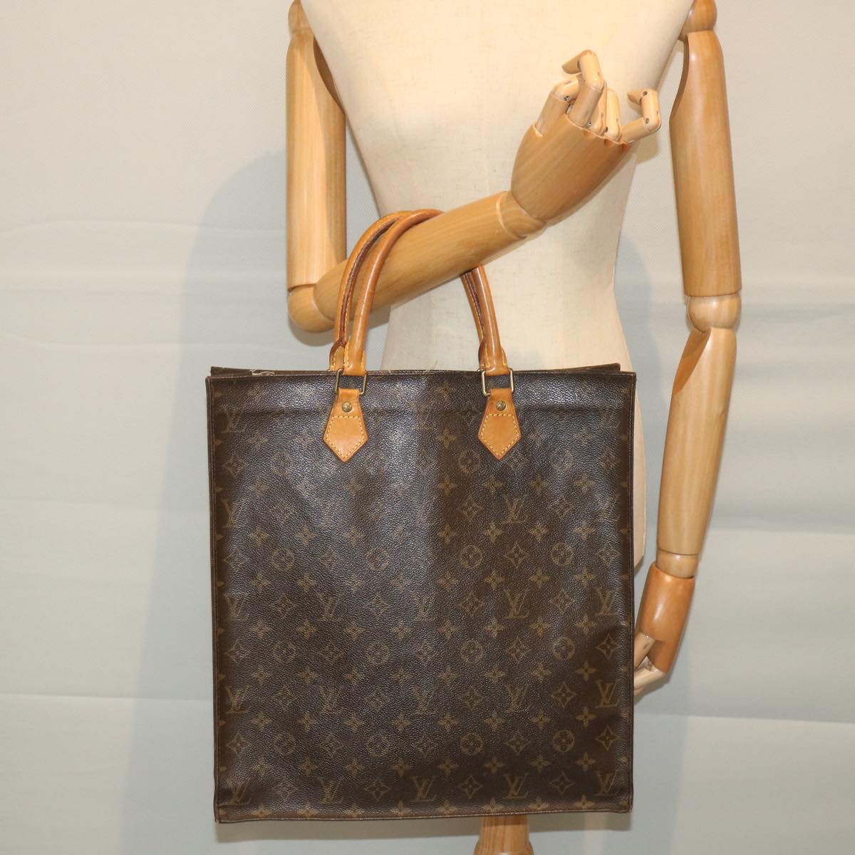 LOUIS VUITTON Monogram Sac Plat Hand Bag M51140 LV yk9228
