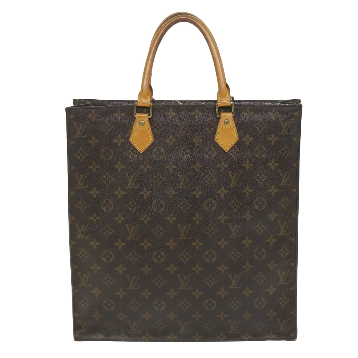 LOUIS VUITTON Monogram Sac Plat Hand Bag M51140 LV yk9228