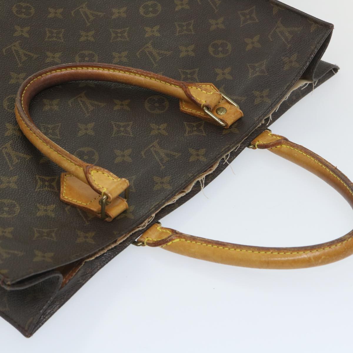 LOUIS VUITTON Monogram Sac Plat Hand Bag M51140 LV yk9228