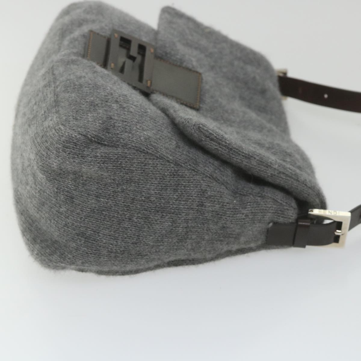 Luxury FendiMamma Baguette Shoulder Bag Wool Gray 2354 26325 099yk9247