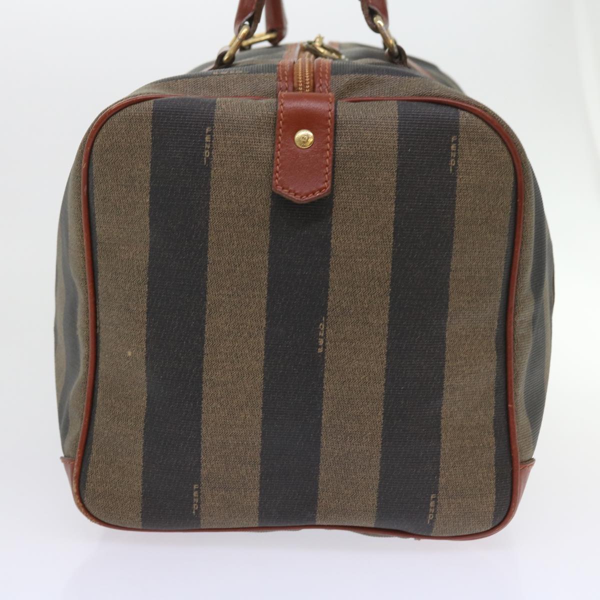 Luxury FendiPecan Canvas Boston Bag Black Brownyk9271