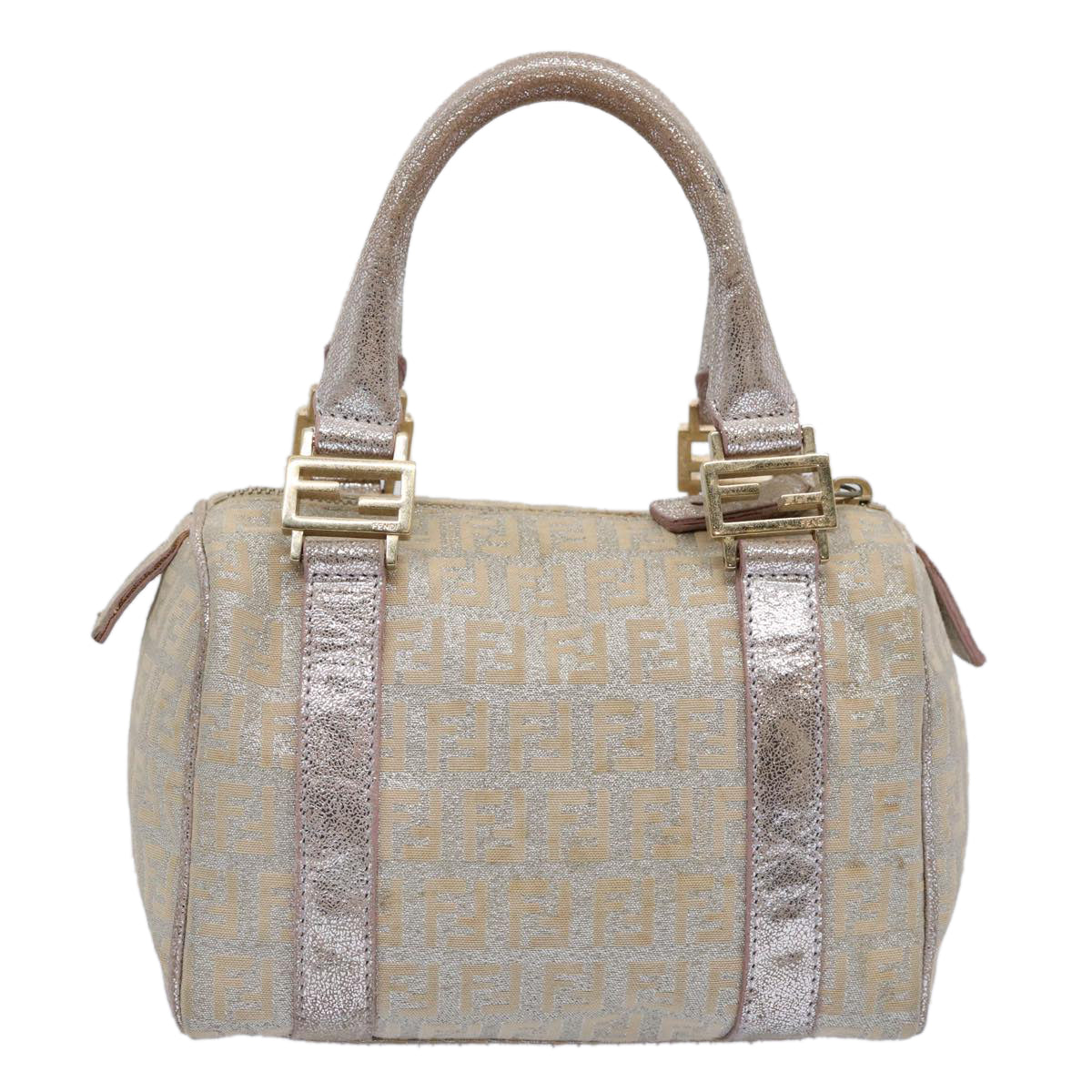 Luxury FendiZucchino Canvas Hand Bag Silveryk9629