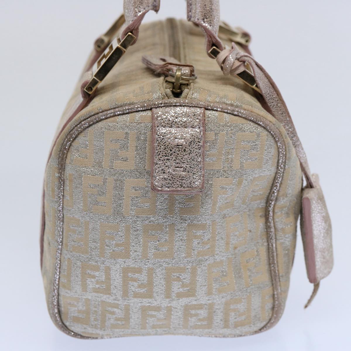 Luxury FendiZucchino Canvas Hand Bag Silveryk9629