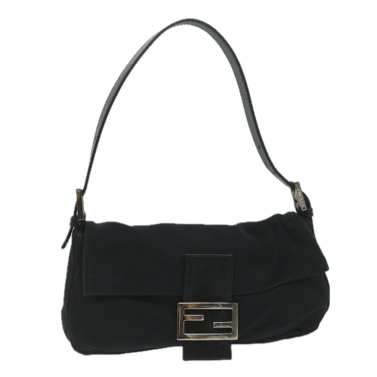 Luxury FendiMamma Baguette Shoulder Bag Nylon Black 2355 26424 008yk9685