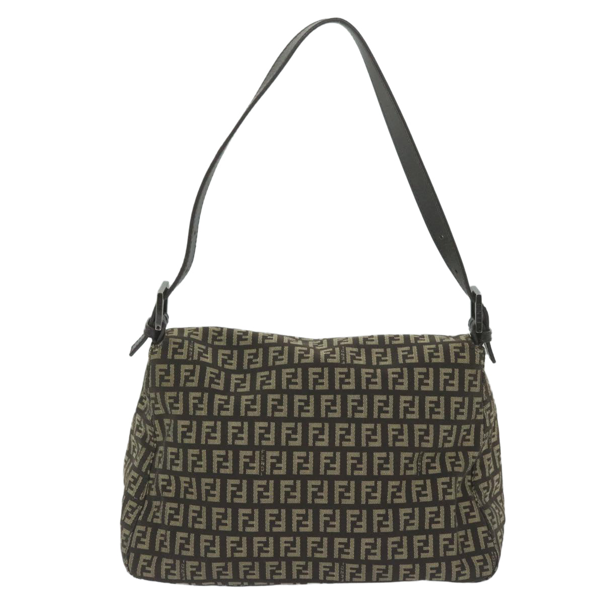 Luxury FendiZucchino Canvas Mamma Baguette Shoulder Bag Brownyk9694