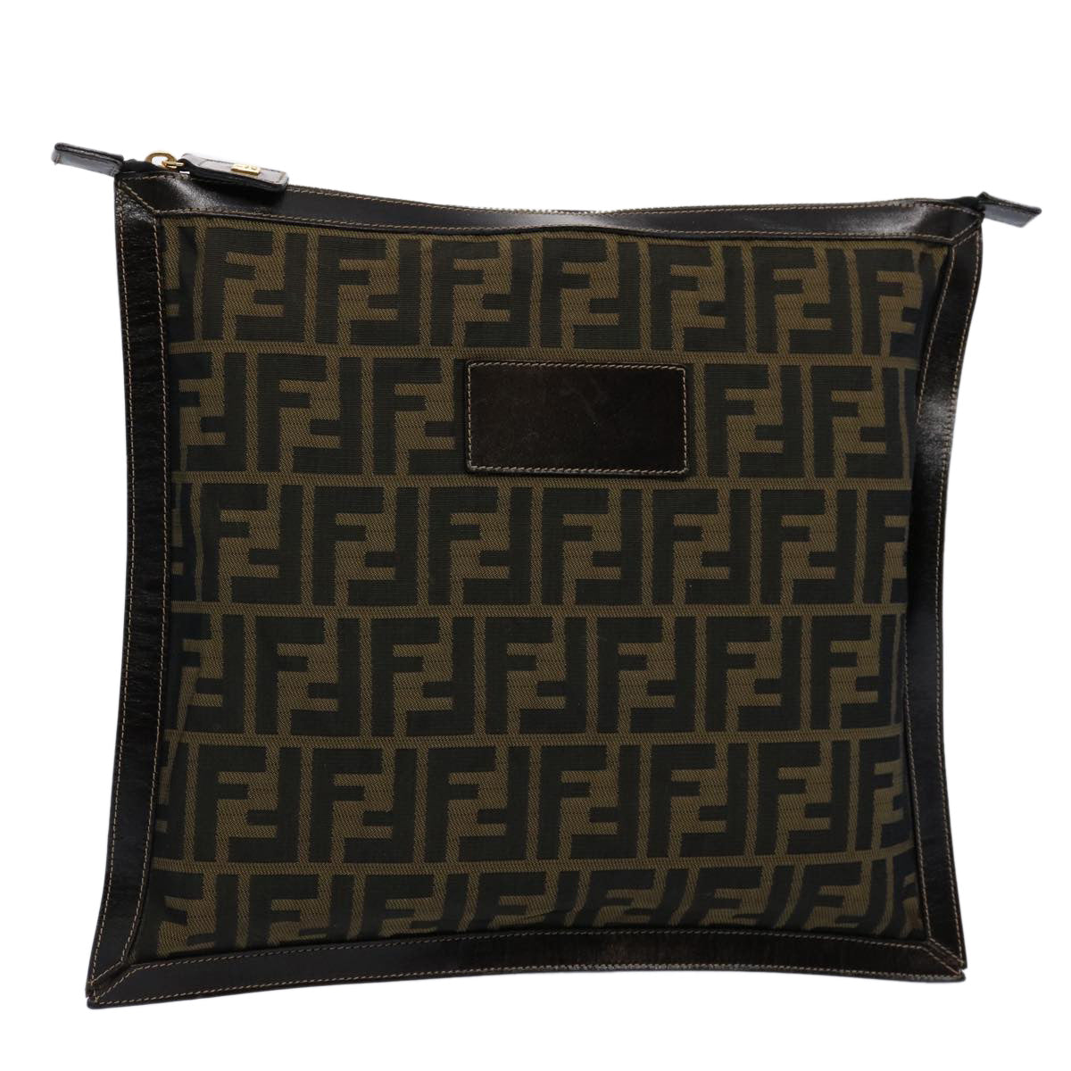 Luxury FendiZucca Canvas Clutch Bag Brownyk9827
