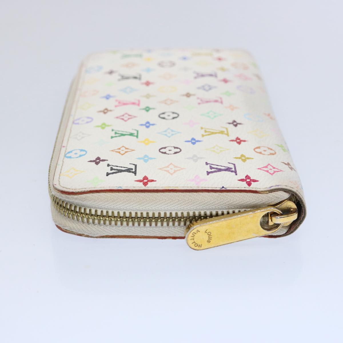 LOUIS VUITTON Monogram Multicolor Zippy Wallet White M60241 LV yk9942