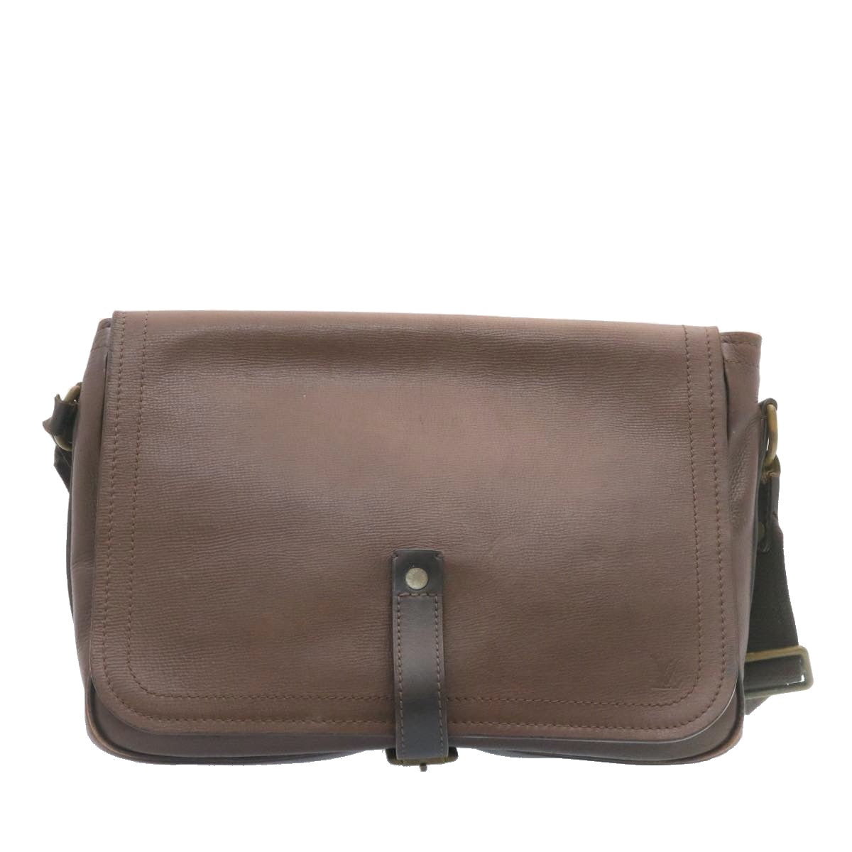 LOUIS VUITTON Utah Shoulder Bag Leather Brown LV yt676