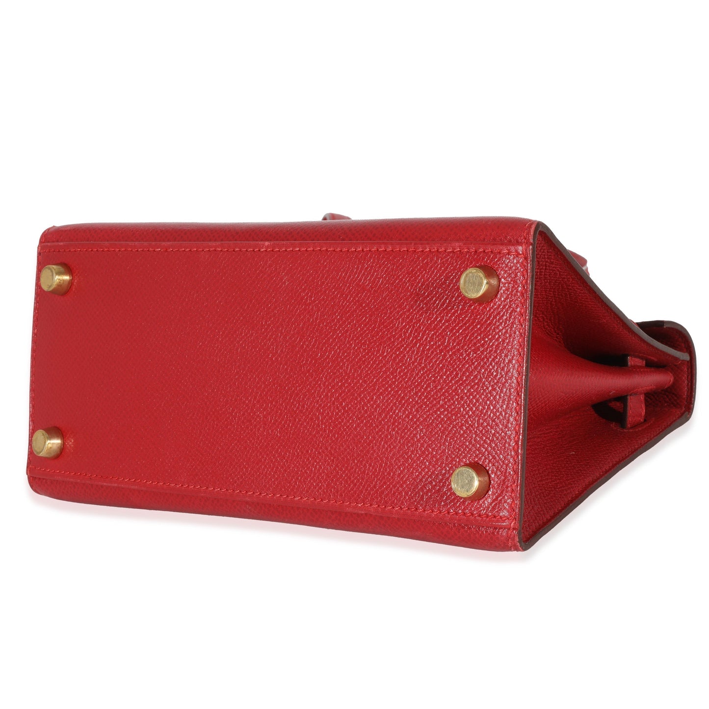 Luxury Hermes Vintage Rouge Vif Courchevel Mini Sellier Shoulder Kelly 20 GHW