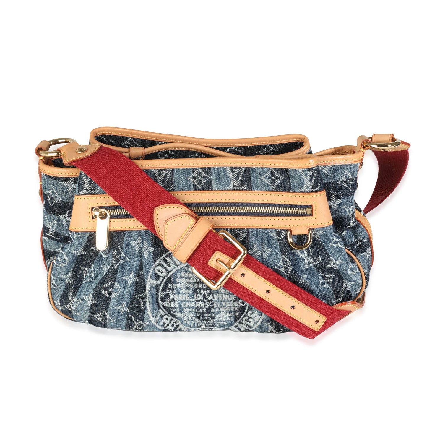 Louis Vuitton Blue Denim Raye Porte Epaule MM