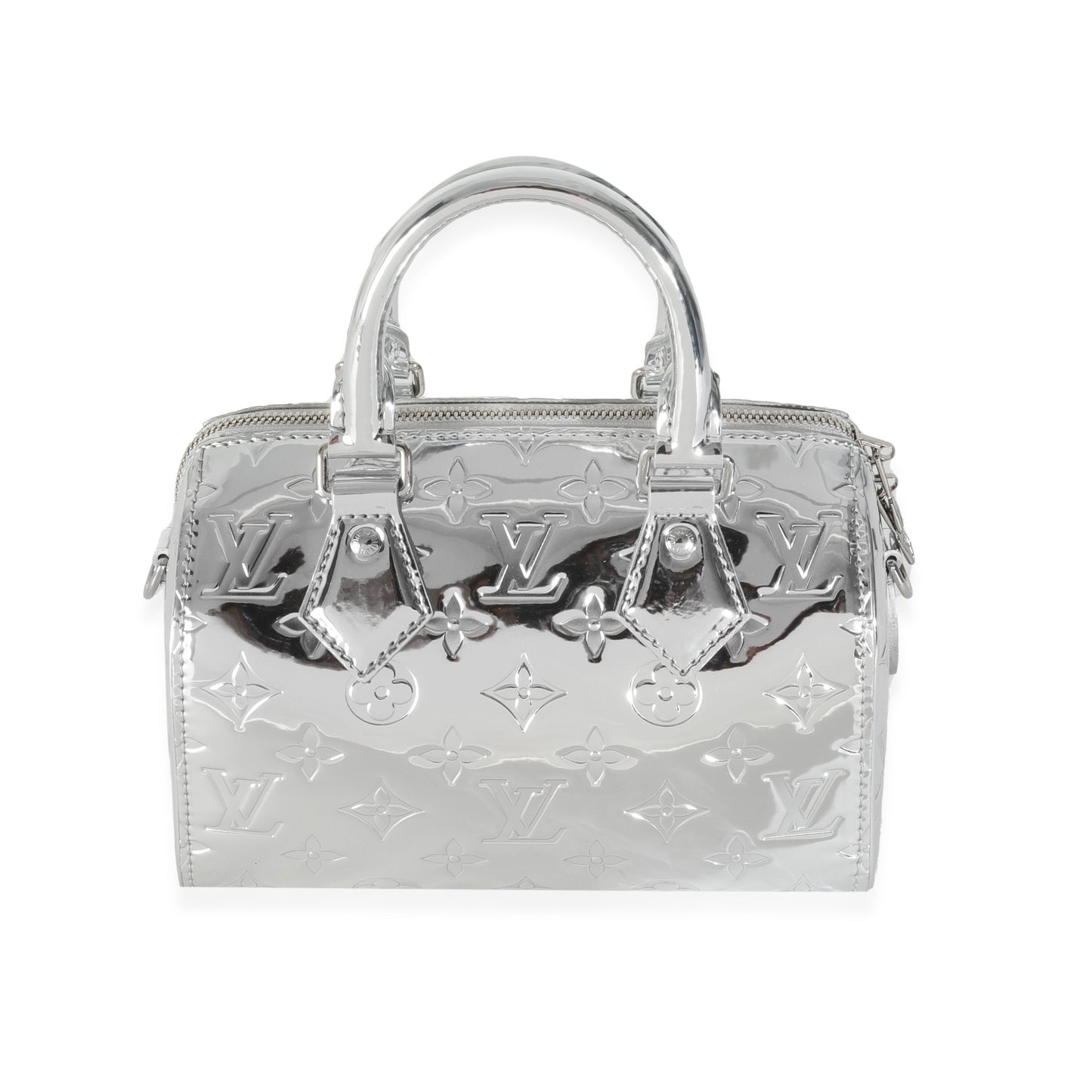 Louis Vuitton Silver Monogram Miroir Speedy Bandouliere 20 NM