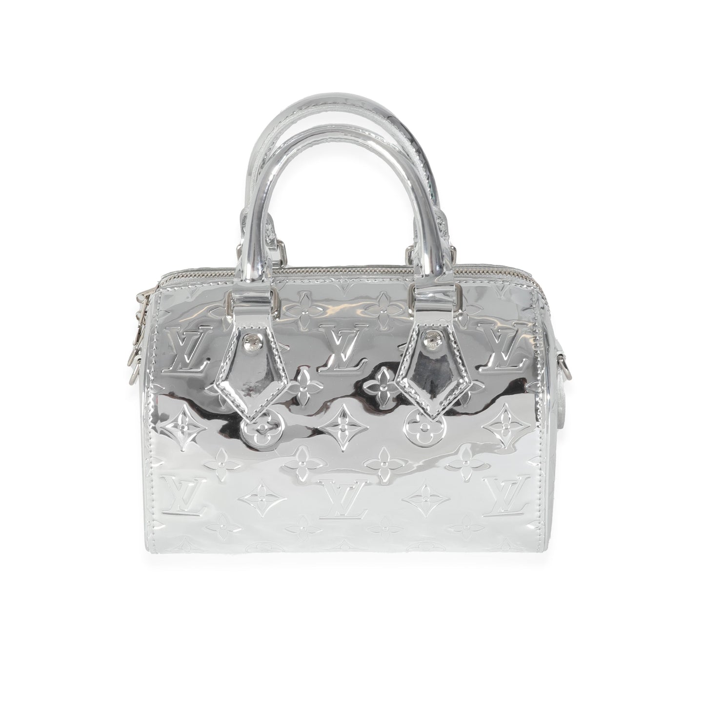 Louis Vuitton Silver Monogram Miroir Speedy Bandouliere 20 NM