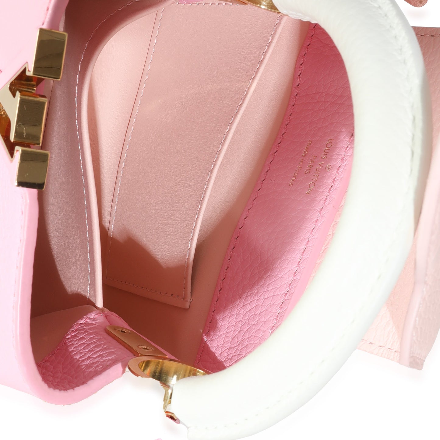 Louis Vuitton Candy Pink Taurillon Flower Chain Mini Capucines